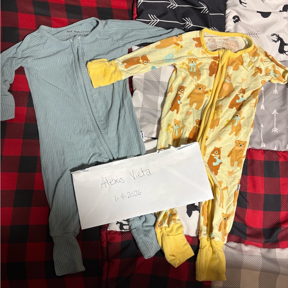 Little Sleepies Blue and Yellow Kids Footies